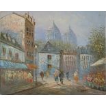 Caroline C. BURNETT (1877-1950). Öl auf Leinen "Paris Street Scene", rechts unten Signiert