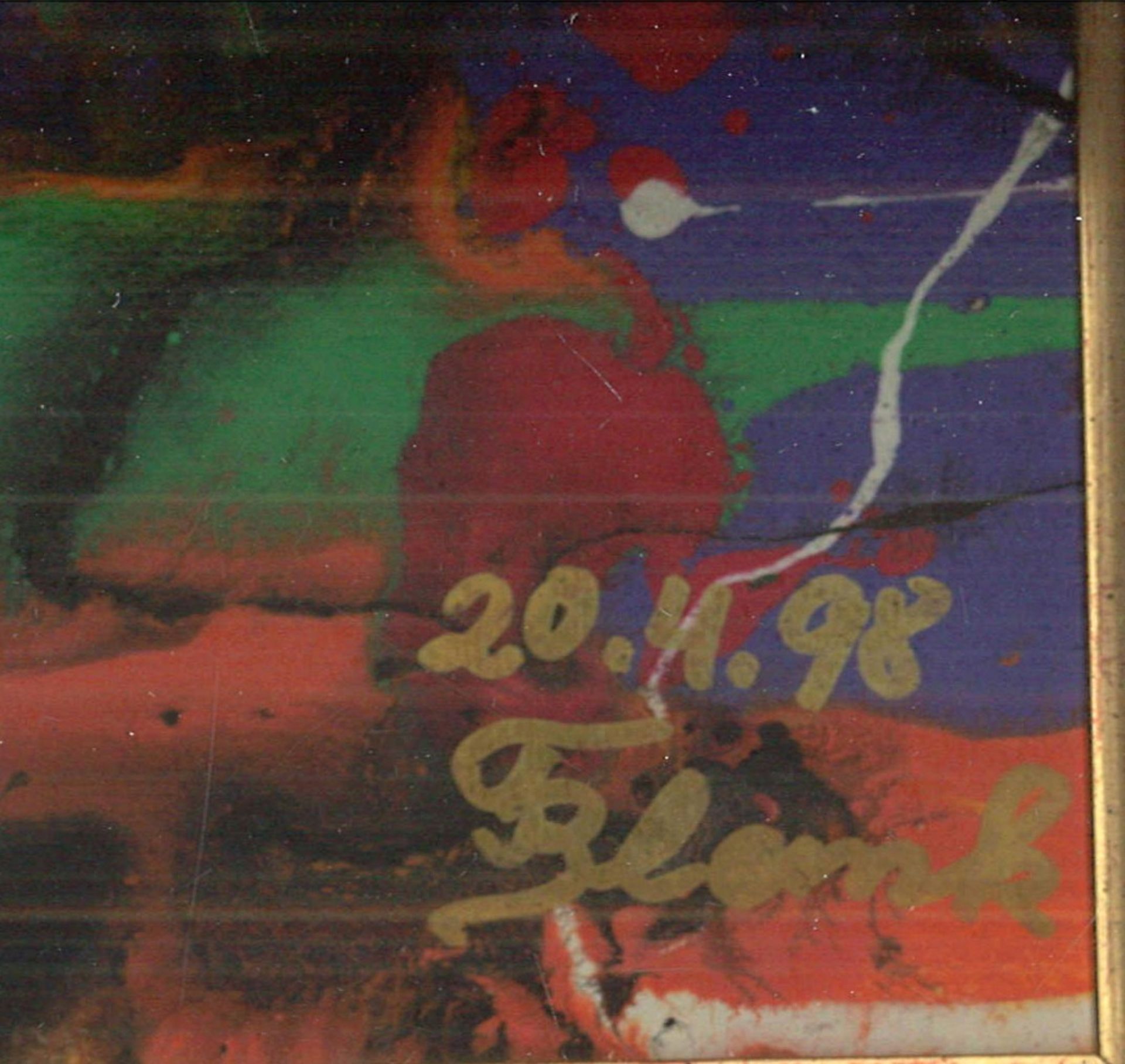 wohl Franz J. BLANK (1932)? Acryl auf Platte "abstrakte Komposition" rechts unten Signatur F Blank - Bild 2 aus 2