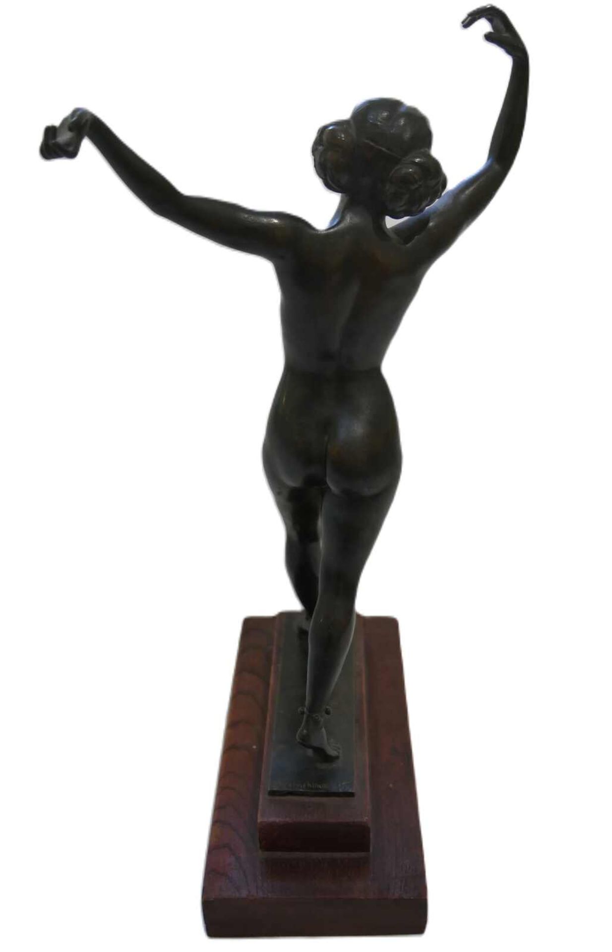 Sigismund Wernekinck ( 1872 - 1921 ), Bronze Skulptur, orientalische Tänzerin in Bronze. Signatur - Bild 3 aus 4