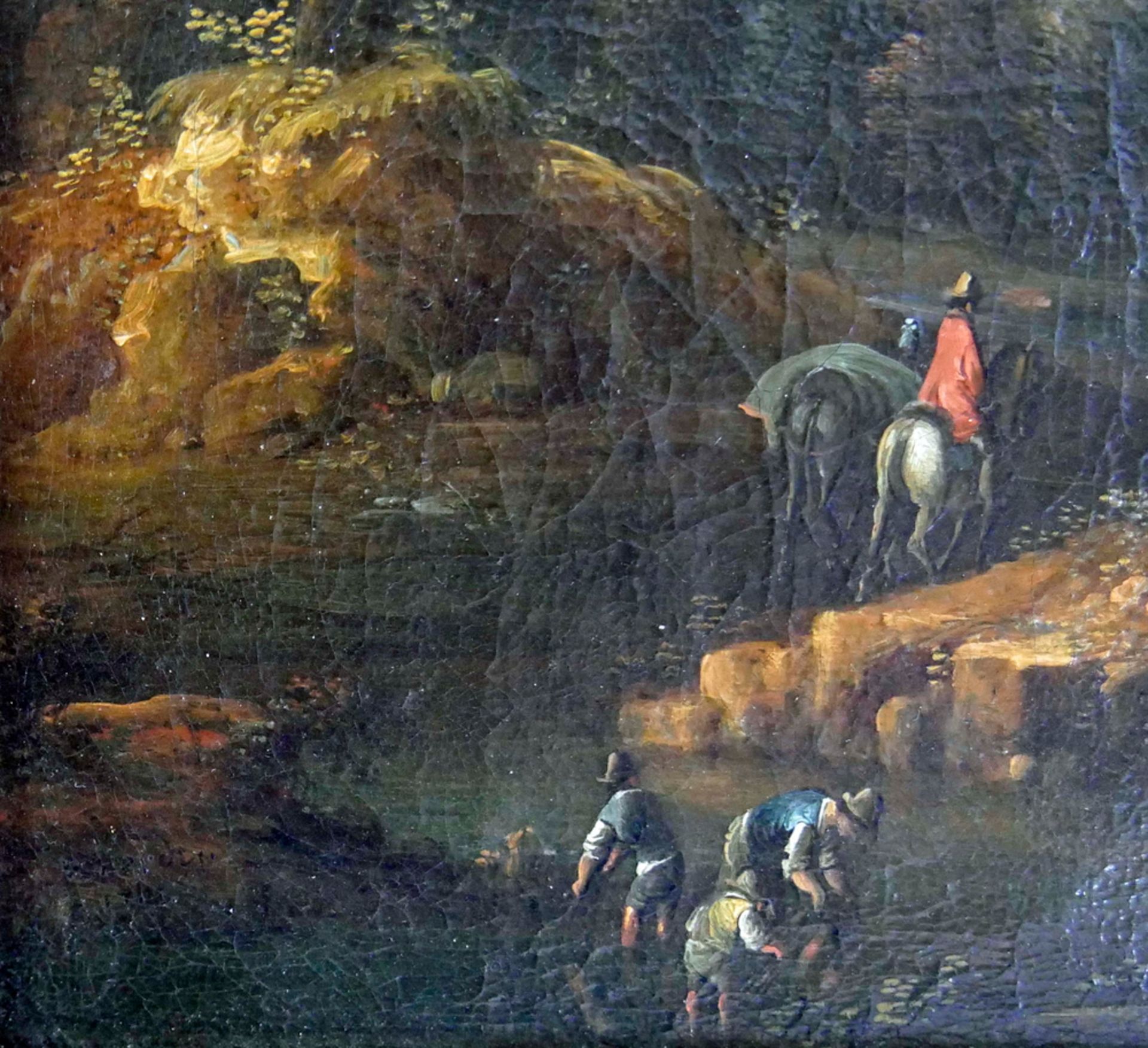 Ölgemälde "Edler Herr auf dem Weg zu seinem Anwesen", Johann Christian Vollerdt (1708-1769), im - Image 3 of 6