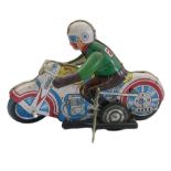 50er Jahre Blechmotorrad mit Aufziehmotor. Schlüssel vorhanden. Länge ca. 18 cm