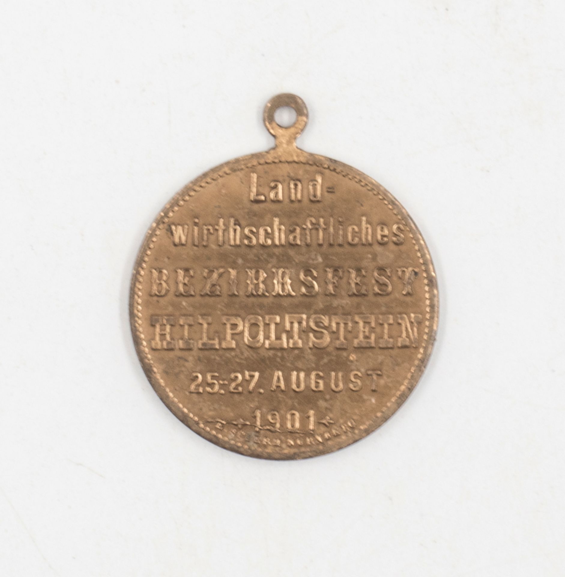 Medaille Landwirtschaftliches Bezirksfest Hilpoltstein 1901. Durchmesser: ca. 29 mm. - Bild 2 aus 2