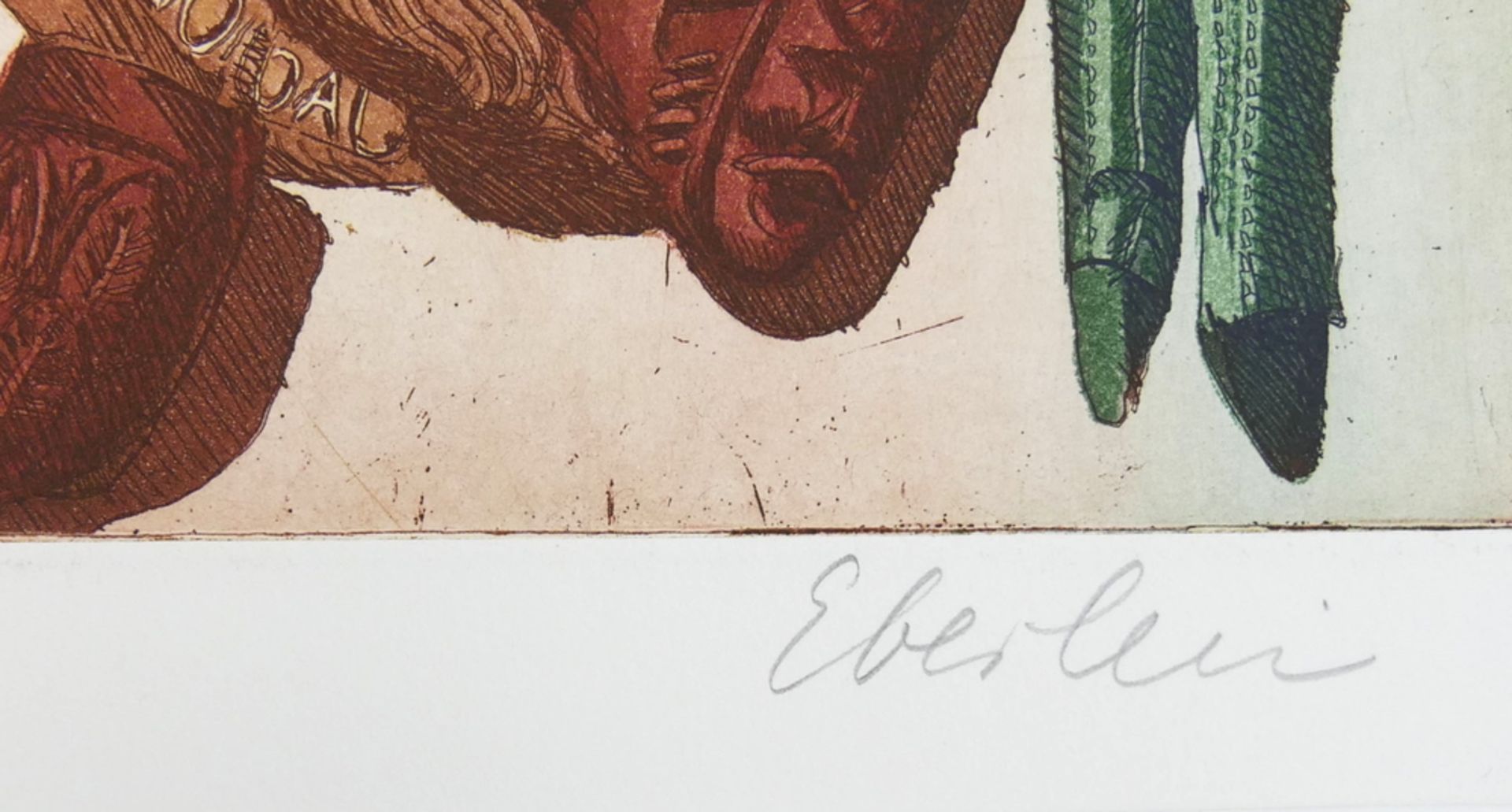 Eberlein Farbgrafik signiert. Blatt 107/160. Blattmaße: ca. 44x60 cm - Bild 2 aus 2