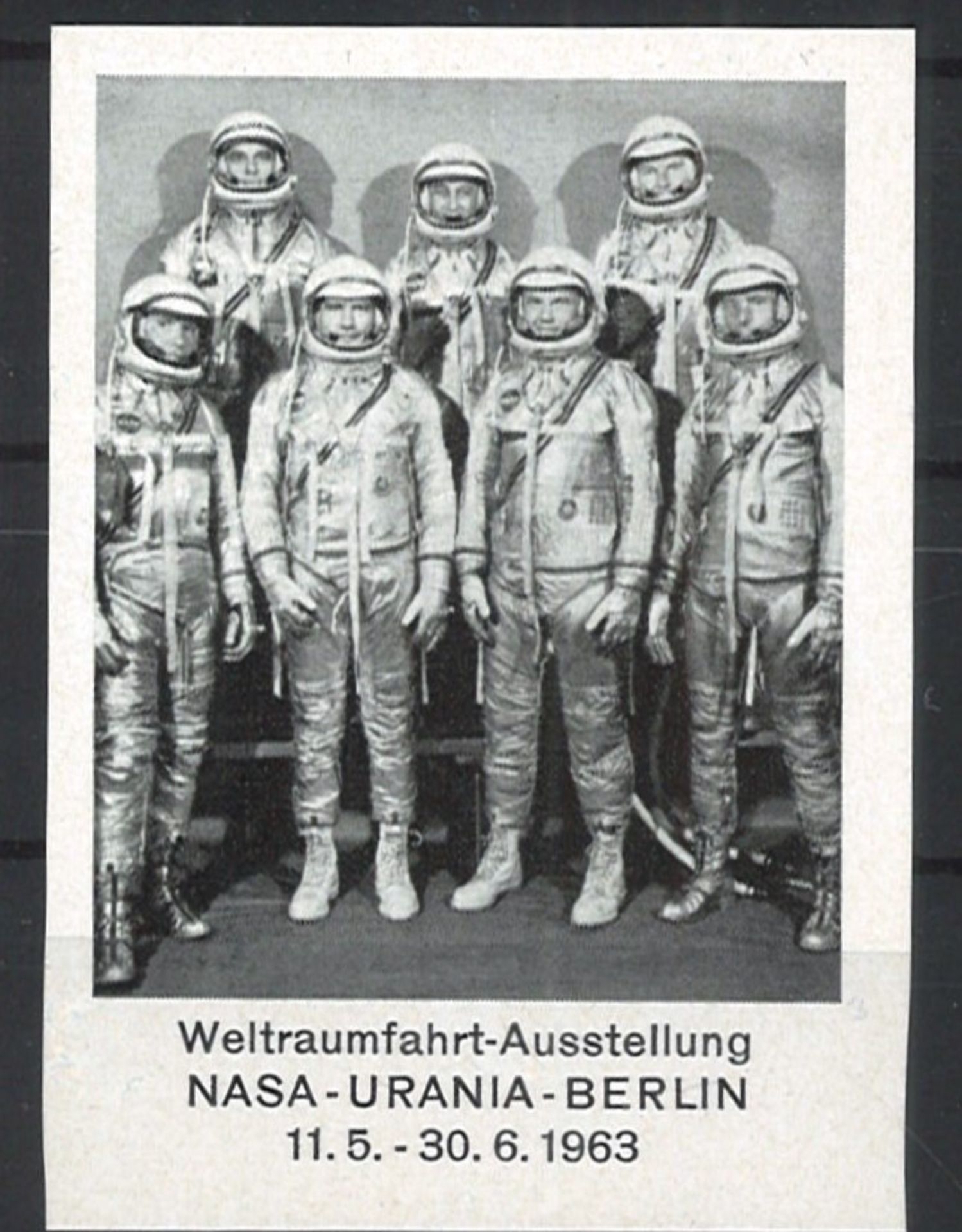 Berlin Weltraum Besonderheiten. Ausstellungs Vignette zur Nasa-Urania-Berlin 1963, nur auf der