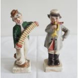 2 Porzellanfiguren "Musikanten", gemarkt Germany 20812 und 20813. Höhe ca. 12 cm