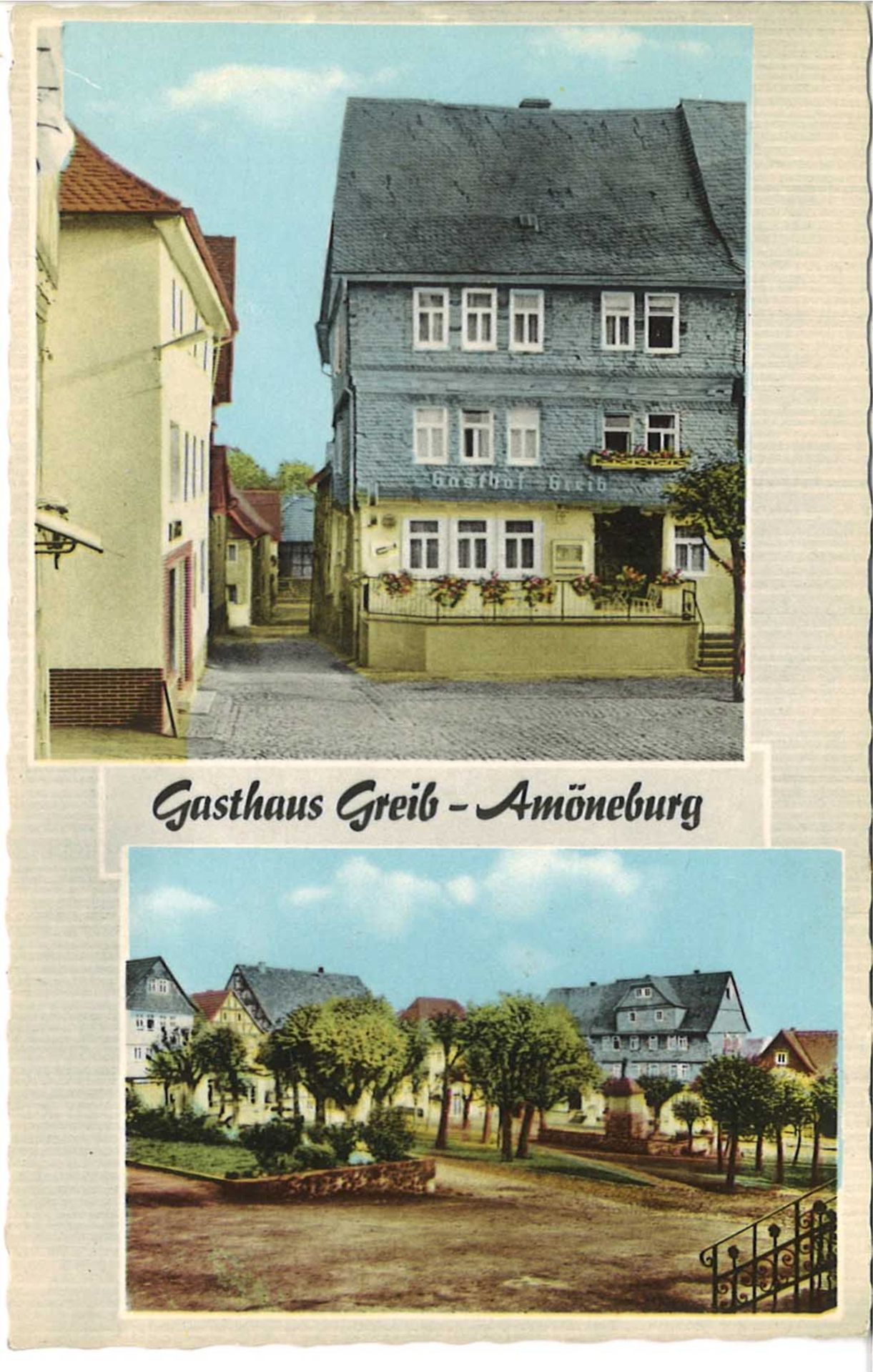 Postkarte Gasthaus Greib - Amöneburg, gelaufen - Bild 2 aus 2