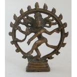 Tanzender Shiva, massive Bronze, detaillierte Ausformung. "Hindu Herr des Tanzes NATARAJ". Höhe