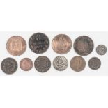 Lot Münzen aus aller Welt, dabei Brasilien 1875, Guernesy 1893, Frankreich 1855, Tunesien 1912,