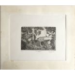 Lithografie, "Il castello", Signatur unten rechts G. Martini 1989, 56/100, Maße: Breite ca. 28 cm