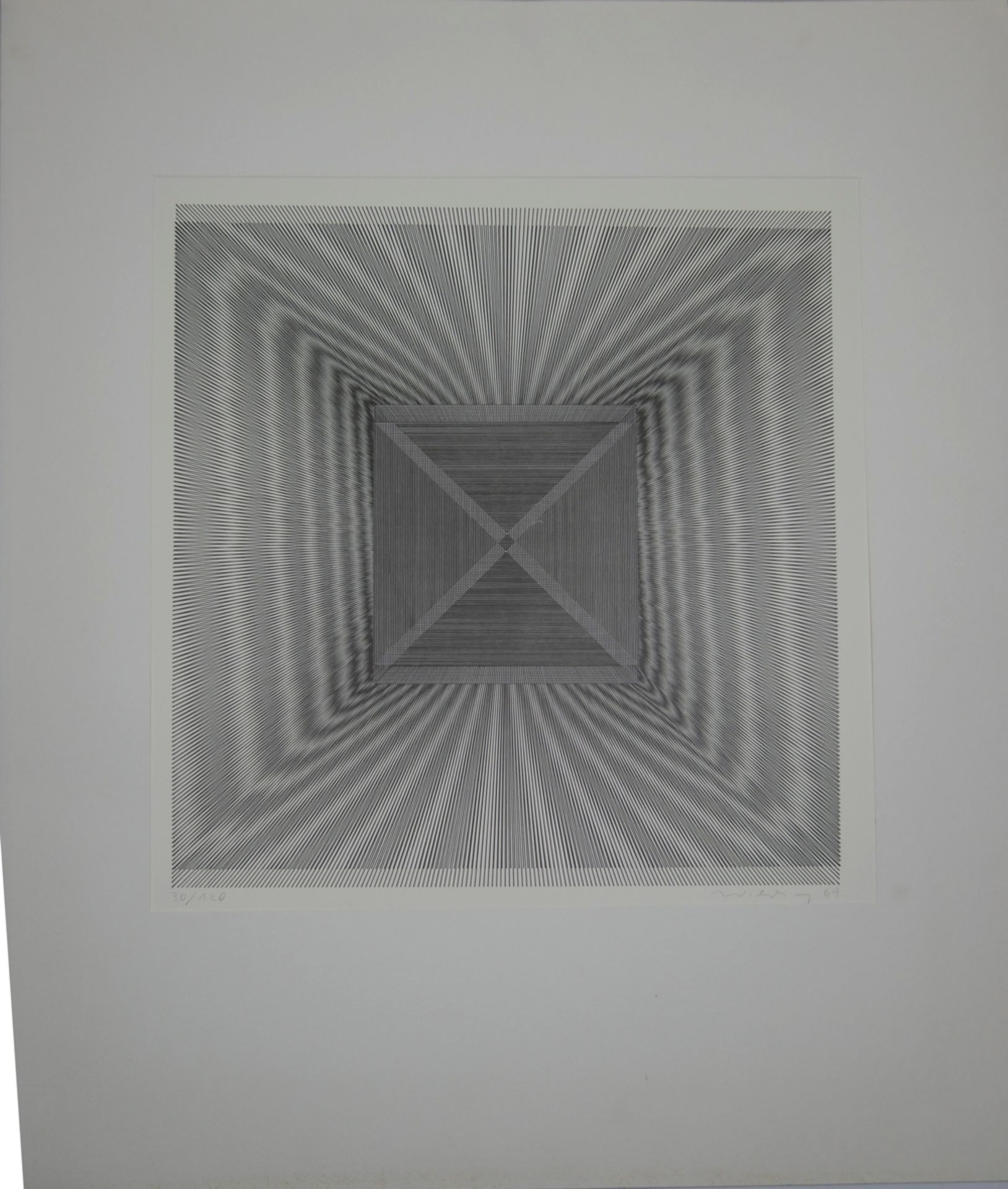 Ludwig WILDING (1927-2010) Siebdruck "Op-Art Composition" Blatt 30/120, handsigniert und datiert