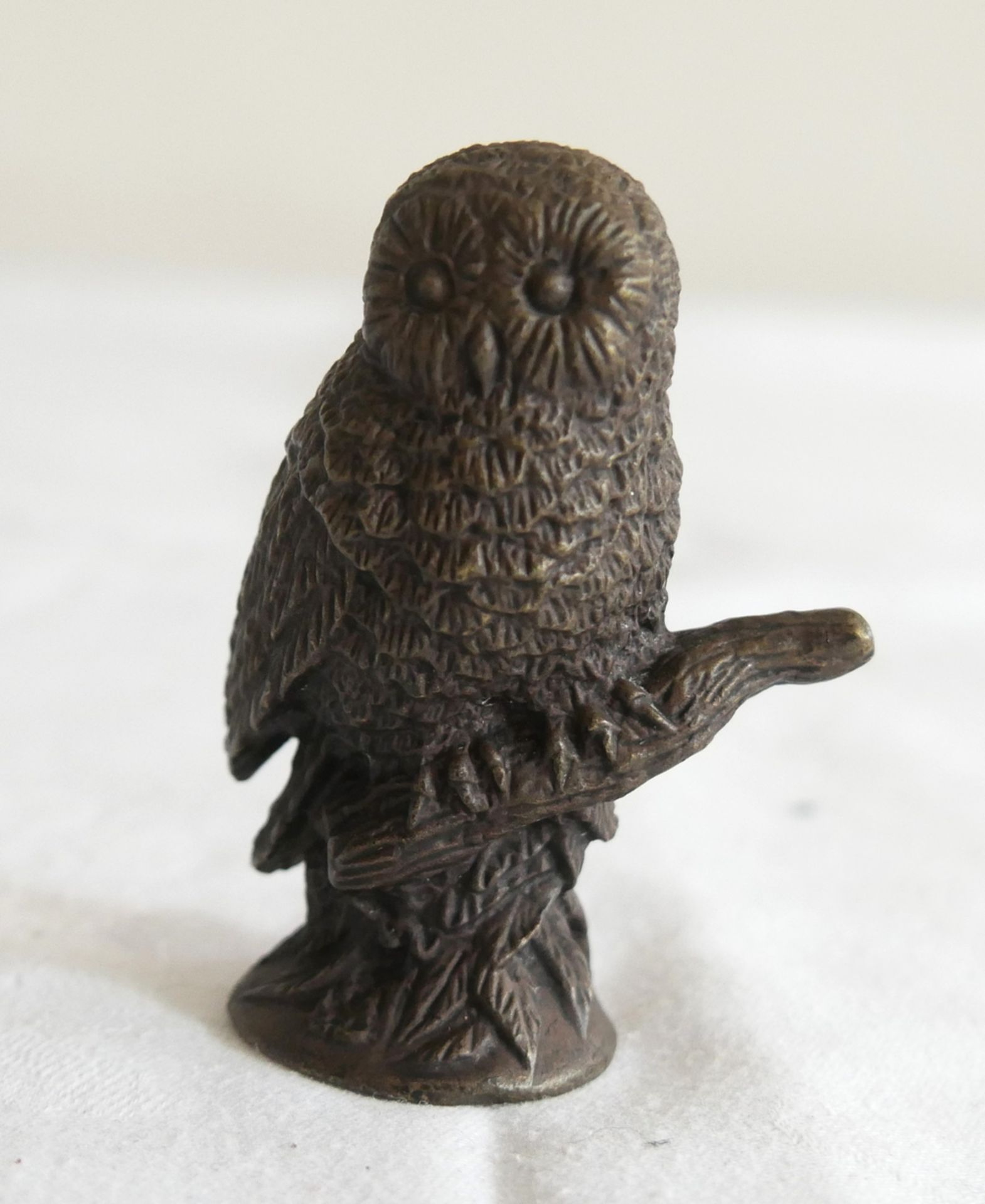 Franklin Mint, Bronze Eule. Treasury of Owls Serie 1988. Höhe ca. 6 cm