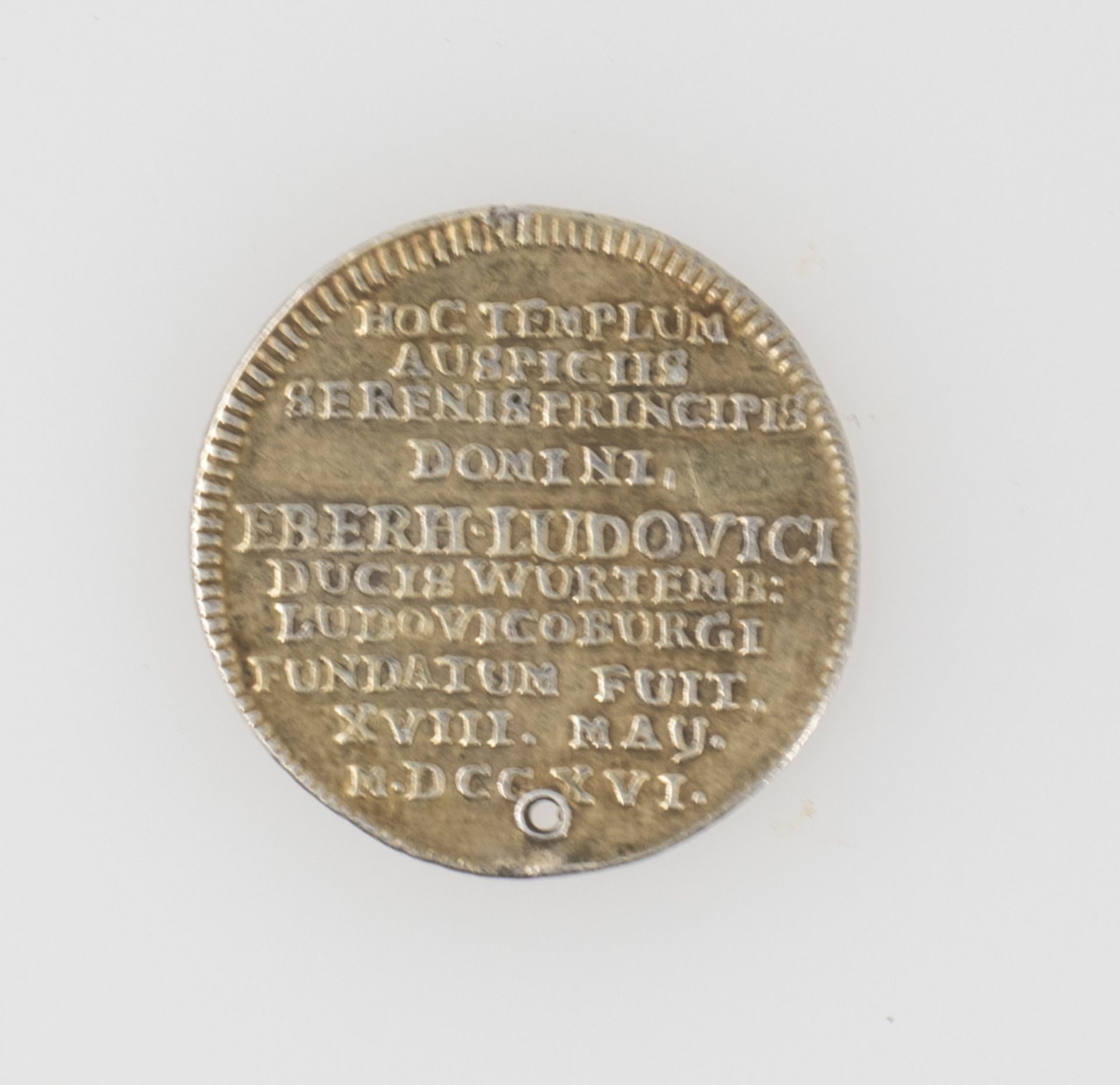 Württemberg 1716, Eberhard - Ludwig, Medaille auf die Grundsteinlegung der Schlosskapelle - Image 2 of 2