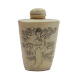 Snuff-Bottle / Riechfläschchen China, um 1900. Beidseitig mit verschiedenen Geisha Motiven. Deckel