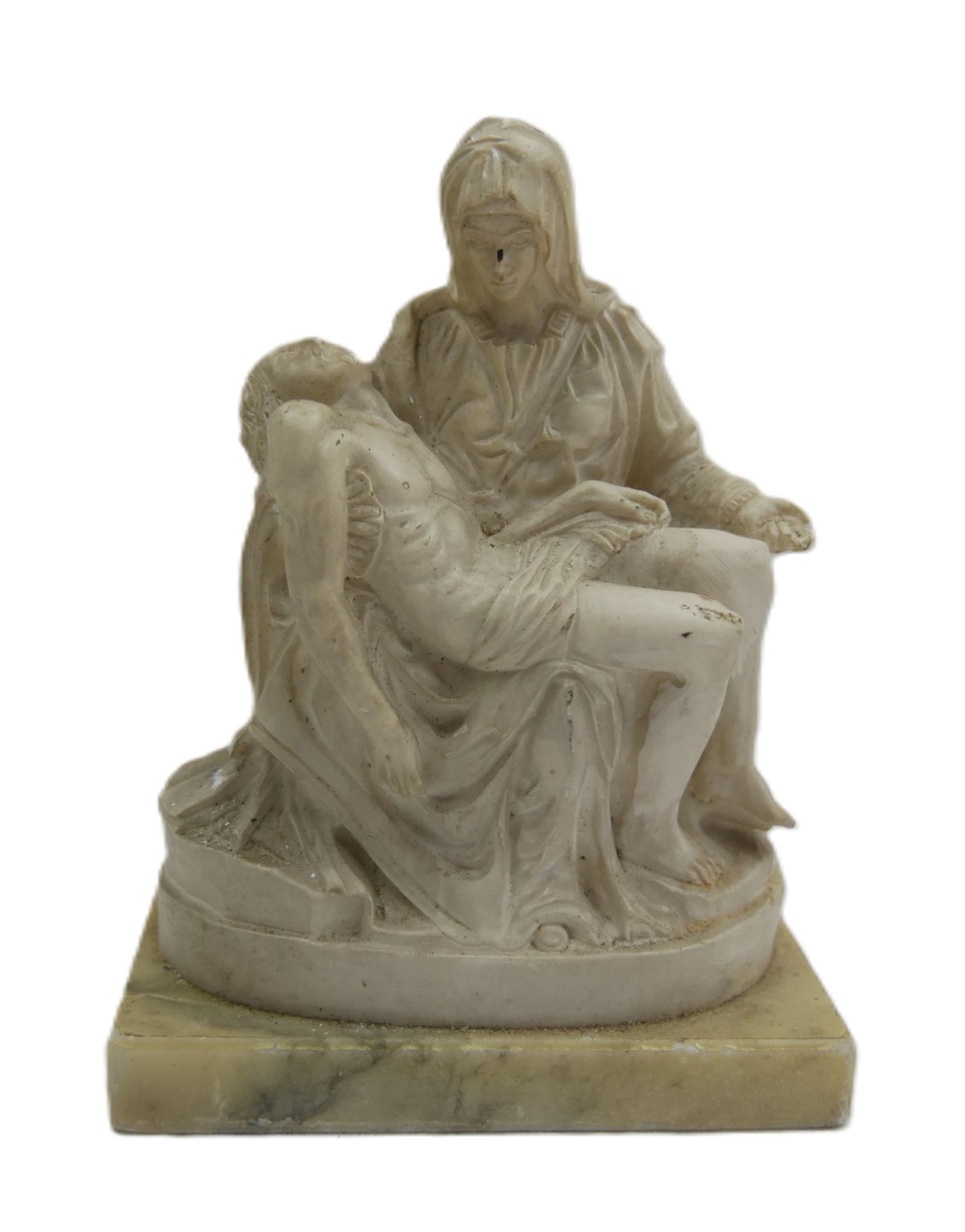 Römische/vatikanische Pietá nach Michelangelo, auf Marmorsockel. Maße inkl. Sockel: Höhe ca. 16,5