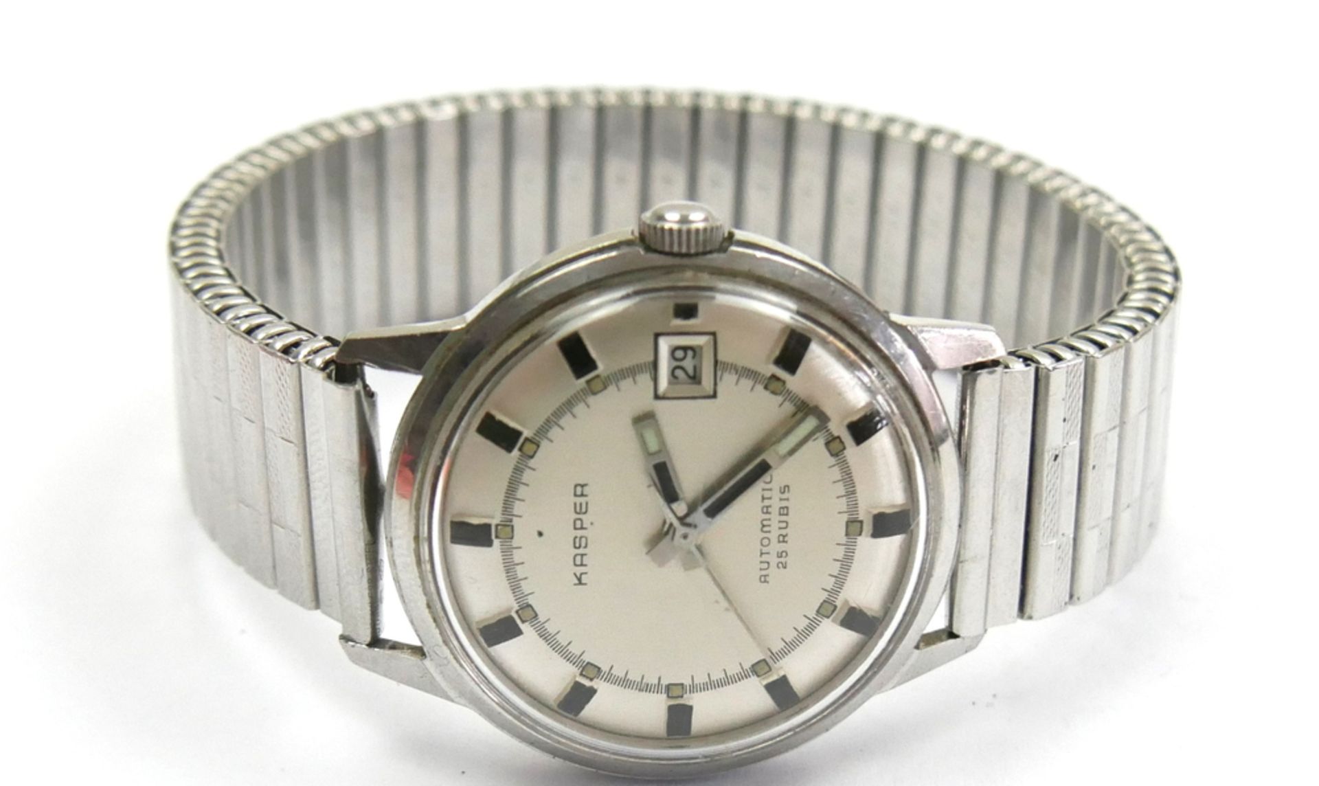 Herren Armbanduhr Vintage Kasper Automatic 25 Jewels mit Datumsanzeige. Funktion geprüft, guter
