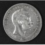 Deutsches Kaiserreich Preußen 1910 A, 3 Mark - Silbermünze "Wilhelm II." Erhaltung: ss+.