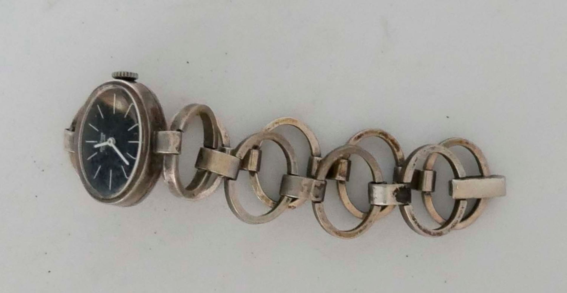 835er Silber Damen Armbanduhr "Pallas Exquisit" Mechanisch. Funktion geprüft. - Image 2 of 2