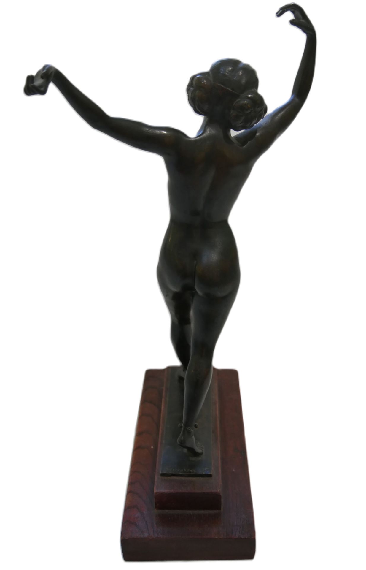 Sigismund Wernekinck ( 1872 - 1921 ), Bronze Skulptur, orientalische Tänzerin in Bronze. Signatur - Image 3 of 4