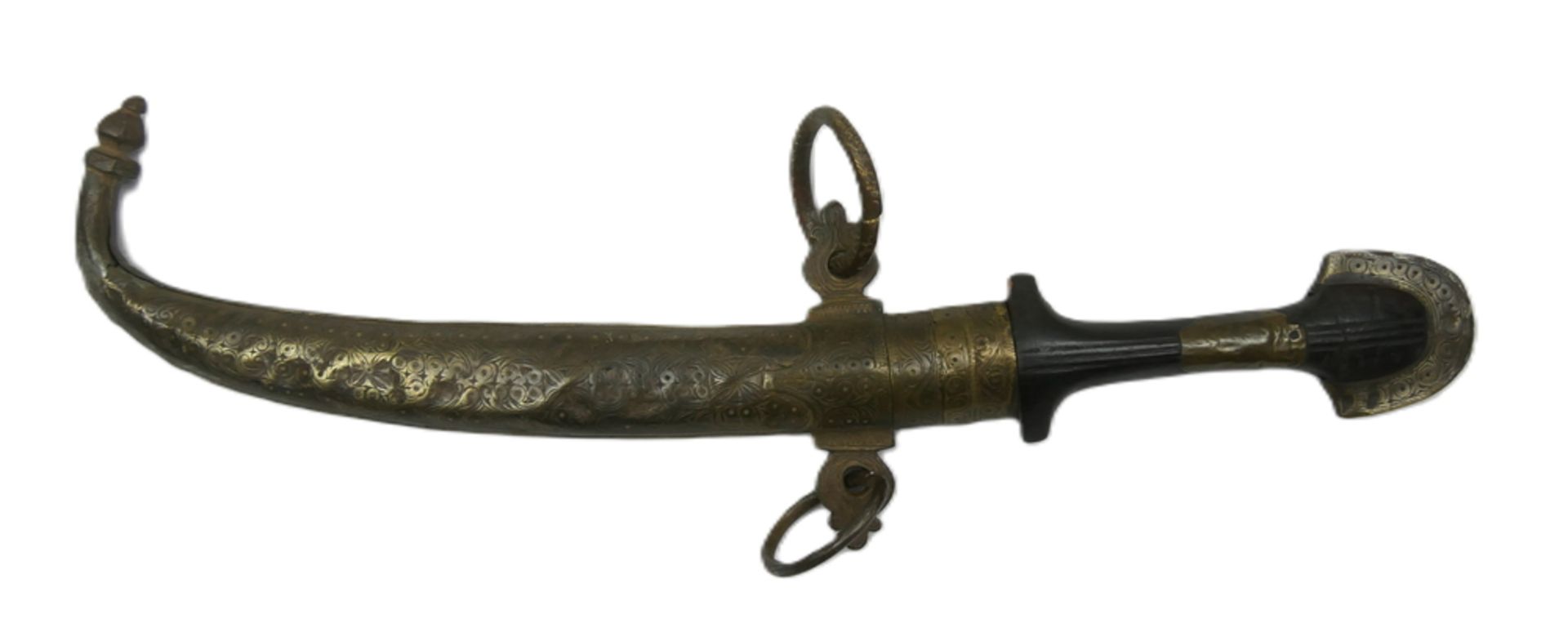 Arabisches / Marokkanisches Messer "Koummya Dolch", 19. Jahrhundert. Mit verzierter, gemeißelter