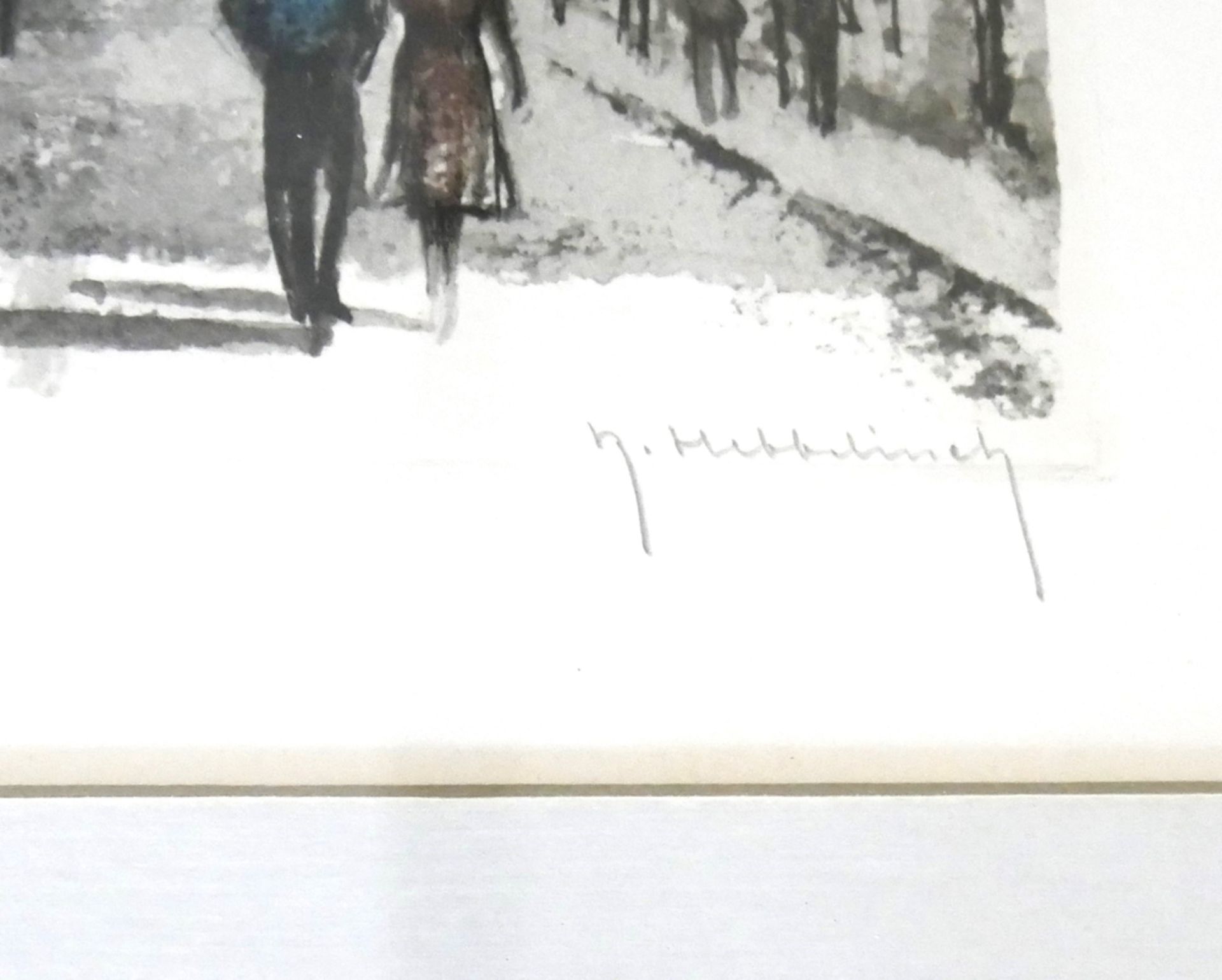 Aquarell "Liebfrauenkathedrale (Antwerpen)" hinter Glas gerahmt, Blatt 50/350 rechts unten - Bild 2 aus 2