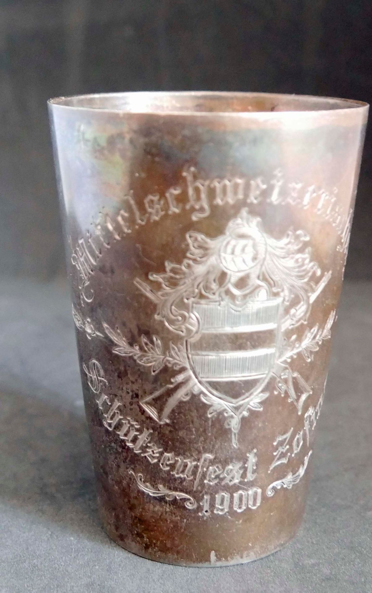 Silberbecher, 800er Silber "Schützenfest Zofingen 1900" Höhe ca. 9 cm