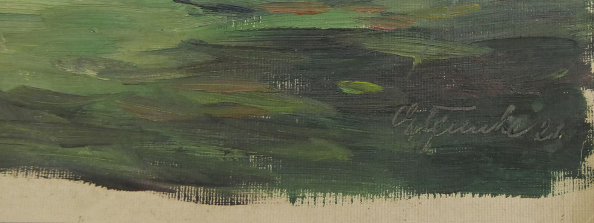 Nachlaß Auflösung des Malers E.A. Funke. Öl auf Leinen von Ernst August Funke,"Waldblick", Teil 1, - Bild 2 aus 2