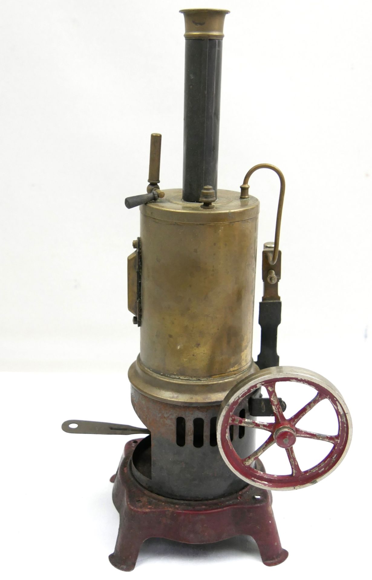 antike Dampfmaschine mit stehendem Kessel, wohl Bing? Höhe ca. 33 cm - Bild 2 aus 2