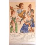 Ausstellungsplakat von Michael Mathias PRECHTL (1926-2003). 176 Tage WA Mozart in Mannheim zur