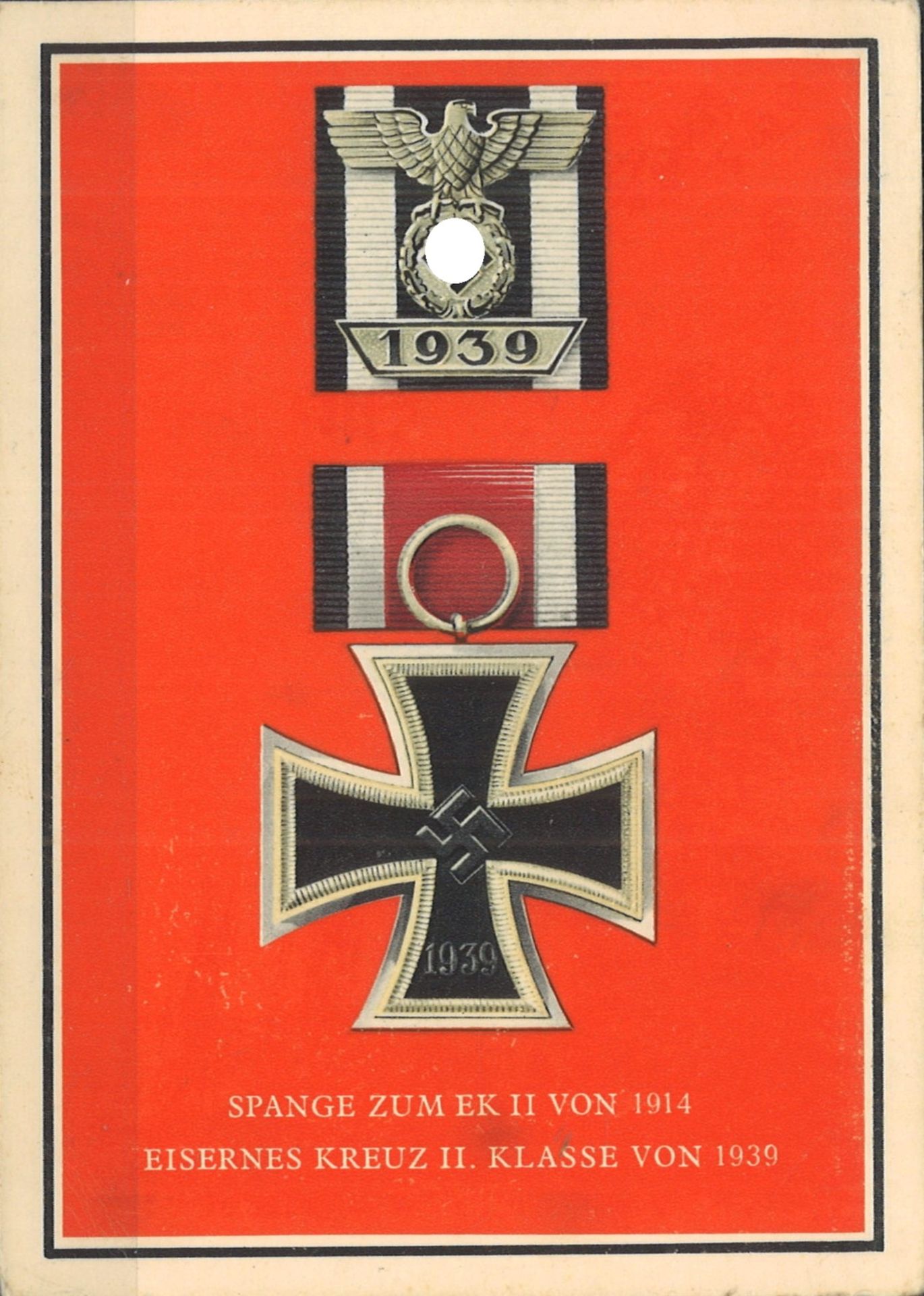 Drittes Reich, Propaganda Karte "Spange zum EK II von 1914"