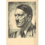 Drittes Reich, Propaganda Karte Portrait Adolf Hitler