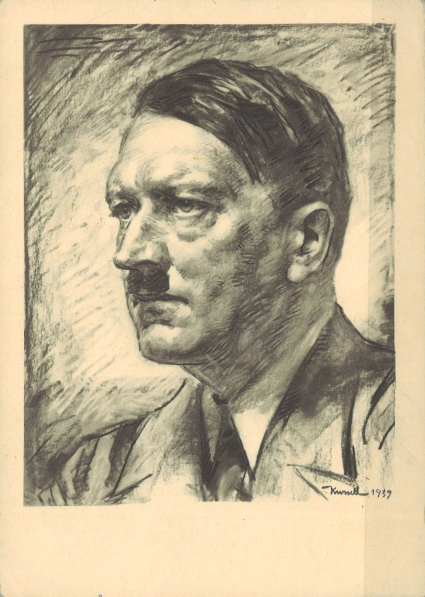 Drittes Reich, Propaganda Karte Portrait Adolf Hitler