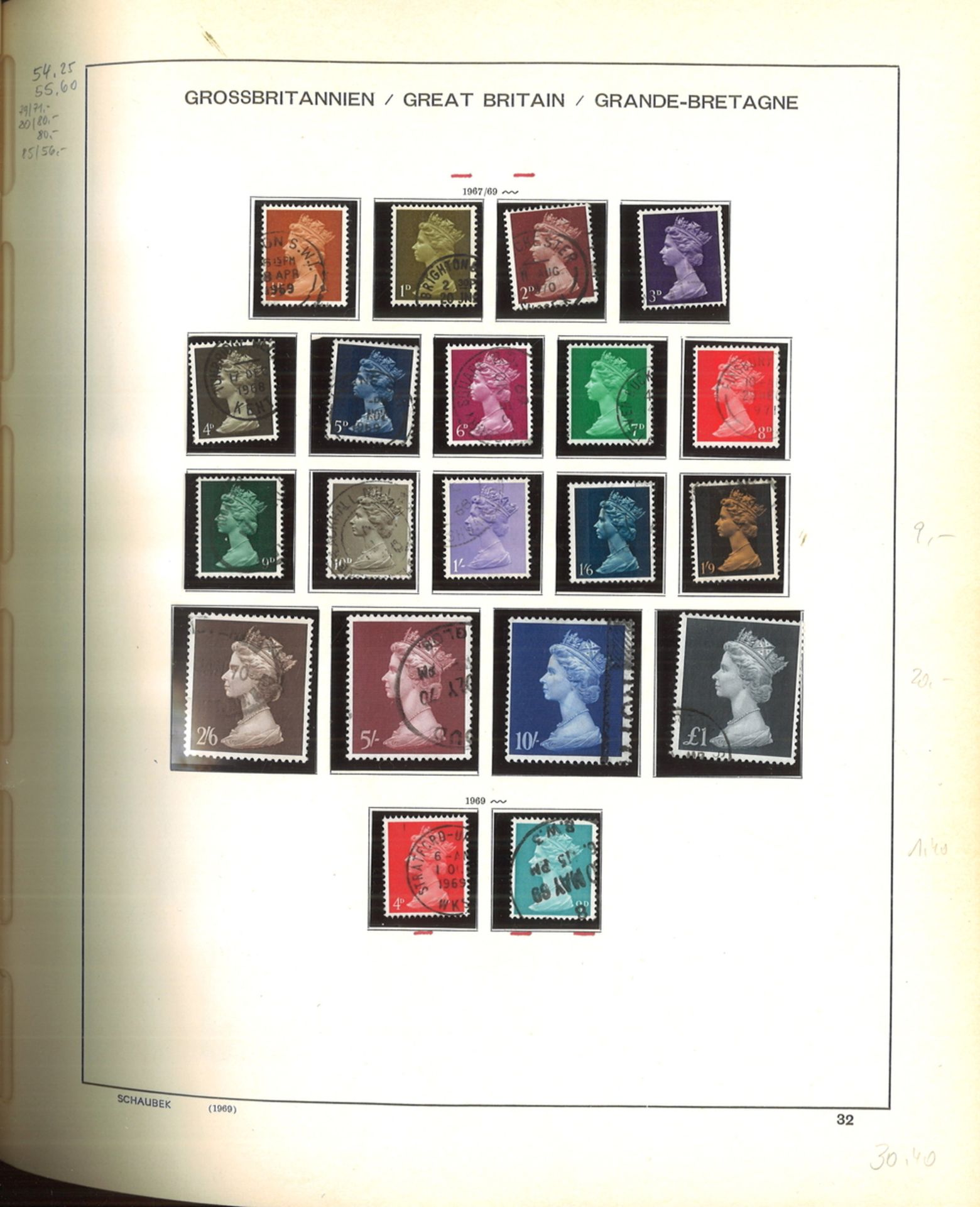 Sammlung Großbritannien, gestempelt, bis 1985 in Schaubek Klemmbindern, einige Hundert - Bild 2 aus 2