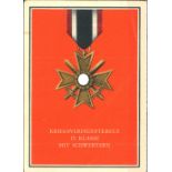 Drittes Reich, Propaganda Karte "Kriegsverdienstkreuz II. Klasse mit Schwertern"