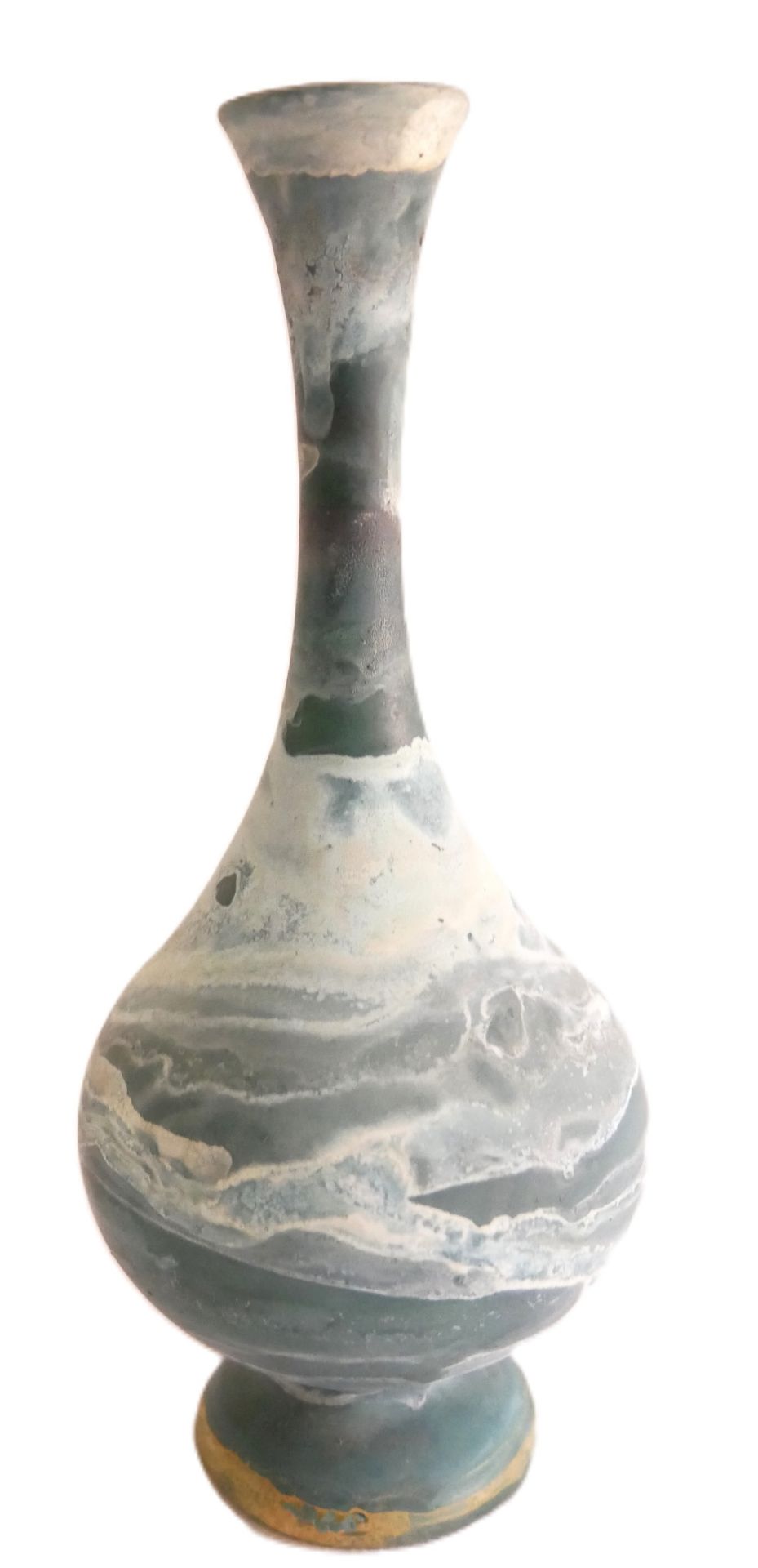 Mundgeblasene feine Glasvase, Höhe ca. 18,5 cm