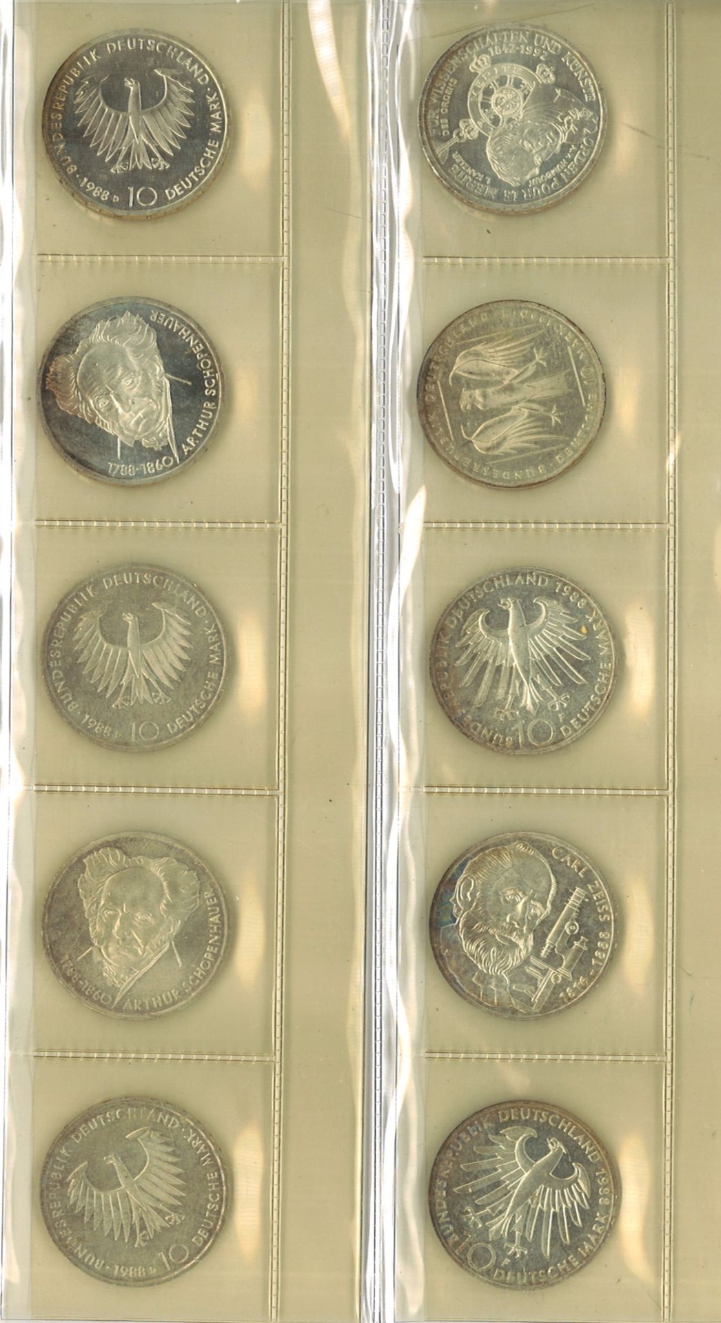 BRD Münzalbum, 40x 10 Mark, 12x 5 Mark. Viele Silbermünzen. - Image 2 of 2