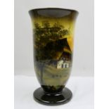 Keramik Vase Schramberg, Landschaftliches Motiv, mit Chip. Höhe ca. 27 cm