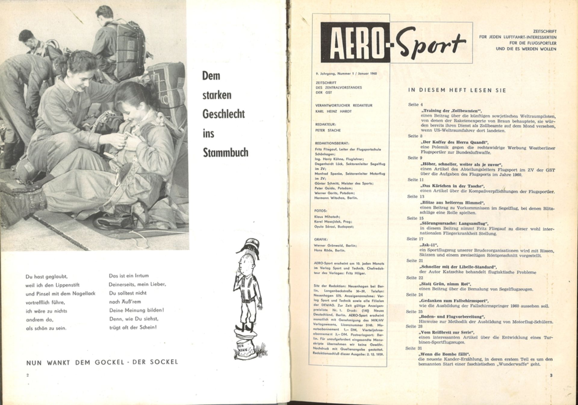 Zeitschrift "Aero Sport" Luftfahrt Monats-Zeitschrift der DDR. Gebundener Jahrgang 1960, guter - Bild 2 aus 2