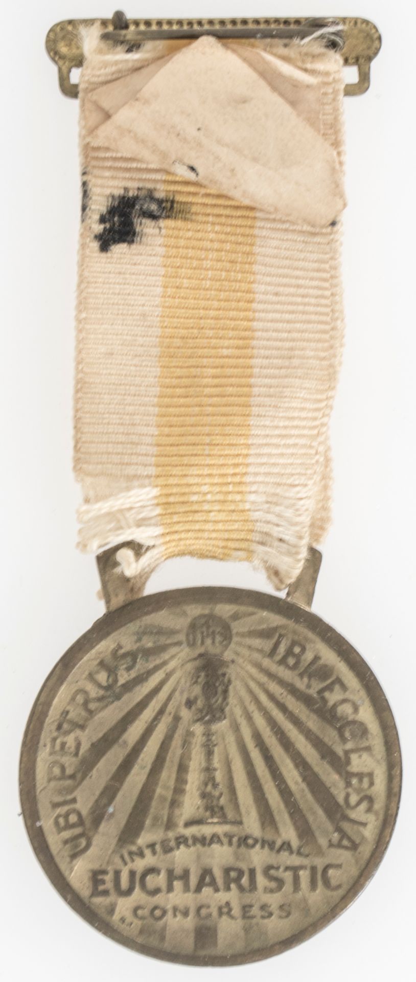 Vatikan, tragbare Medaille am Band zum Papstbesuch Pius XI. in Chicago 1926. Durchmesser: ca. 32 - Bild 2 aus 2