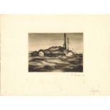 Radierung "Ziegelei" von Waldemar Rosatis (1898-1964), Signatur rechts unten, Maße: Breite ca. 34,