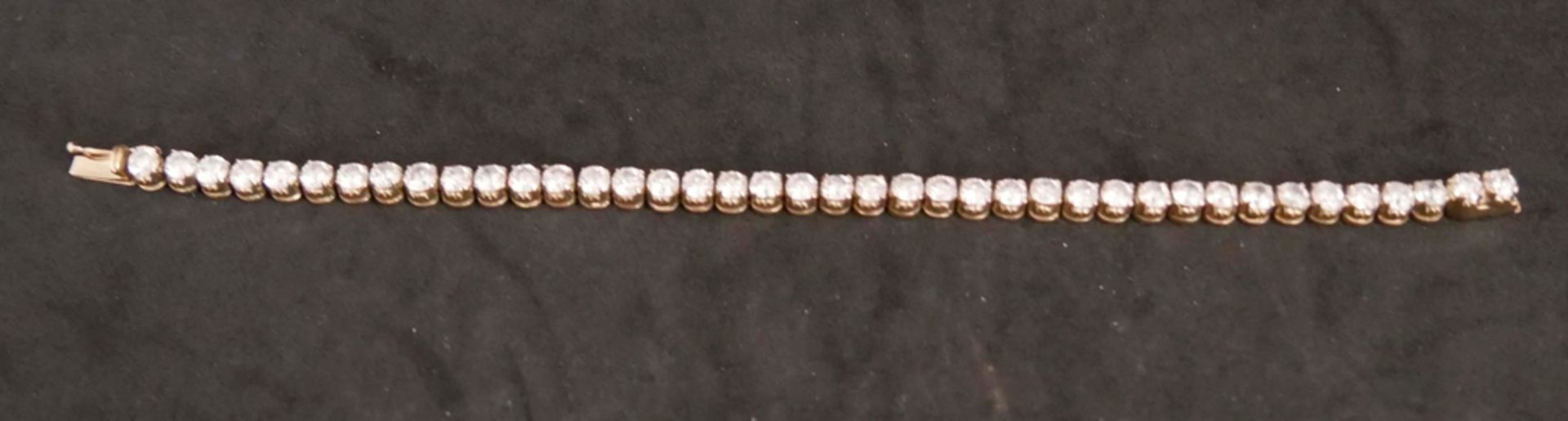 925er Silber Armband, vergoldet mit Zirkonia. Länge ca. 19 cm