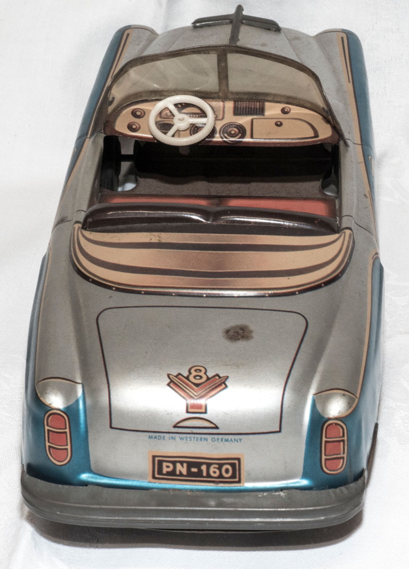 Niedermeier PN - 160 Cabriolet, Blech, Friktionsantrieb, ca. 50er Jahre. Länge: ca. 27cm. Spiel- und - Bild 4 aus 5