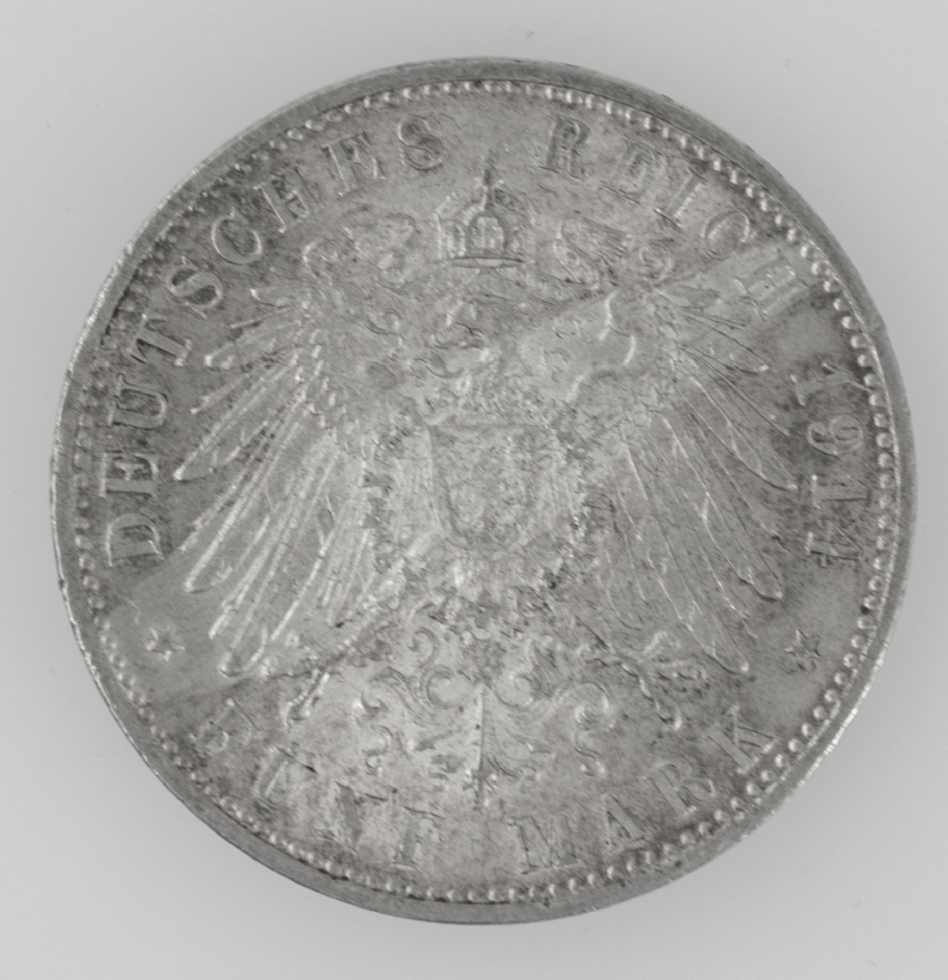 Deutsches Kaiserreich Bayern 1914 D, 5 Mark - Silbermünze "Ludwig III. - Koenig von Bayern" - Image 2 of 2