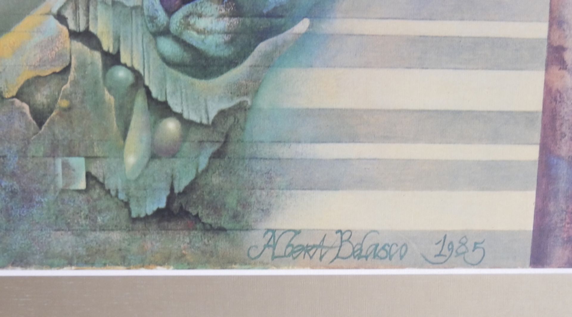 Albert BELASCO (1938) Farbserigraphie "The secret of Atlantis", rechts unten Signatur Albert Belasco - Image 2 of 2