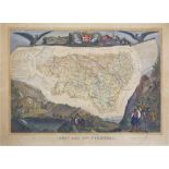 kolorierter Stich "Landkarte von Frankreich" Gezeichnet von Perrot - Raimond Bonheur, gestochen