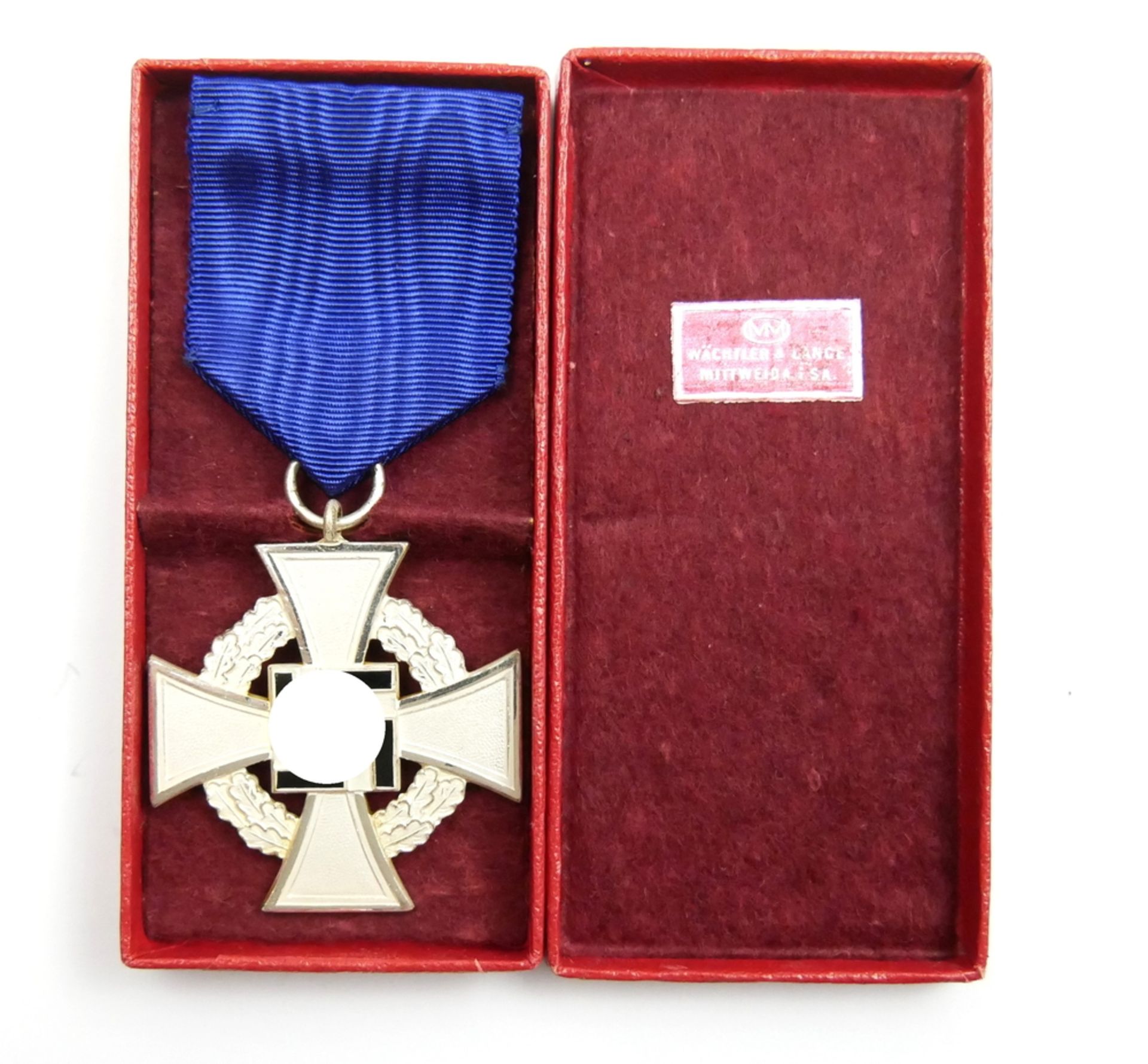 3. Reich Dienstabzeichen in Silber für 25 Jahre im Original Verleihungsetui