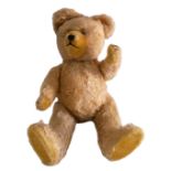 Alter Teddy mit Brummstimme wohl Steiff um 1950, Höhe ca. 41 cm