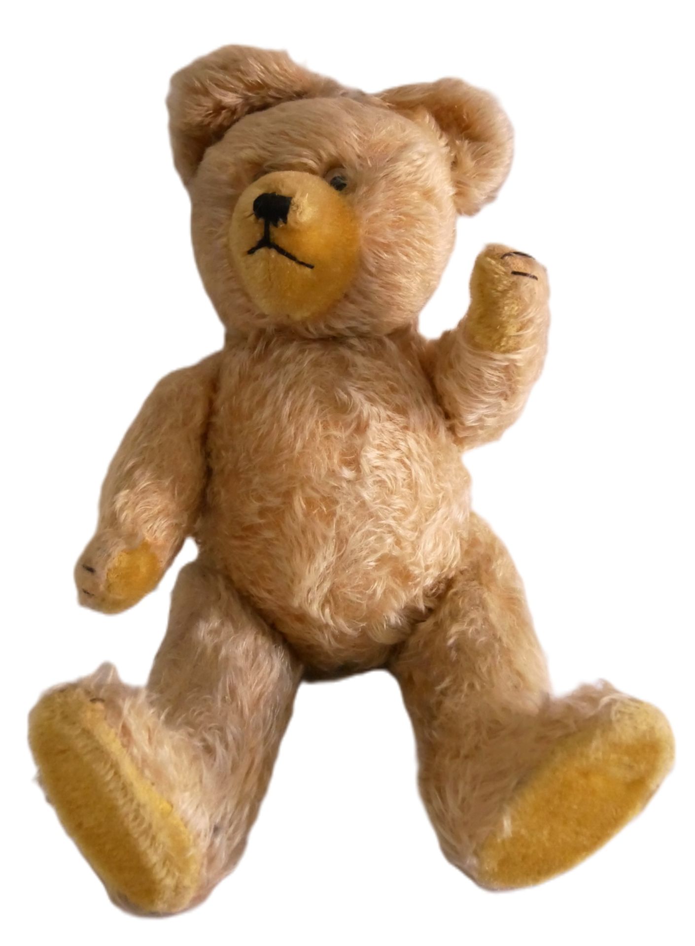 Alter Teddy mit Brummstimme wohl Steiff um 1950, Höhe ca. 41 cm