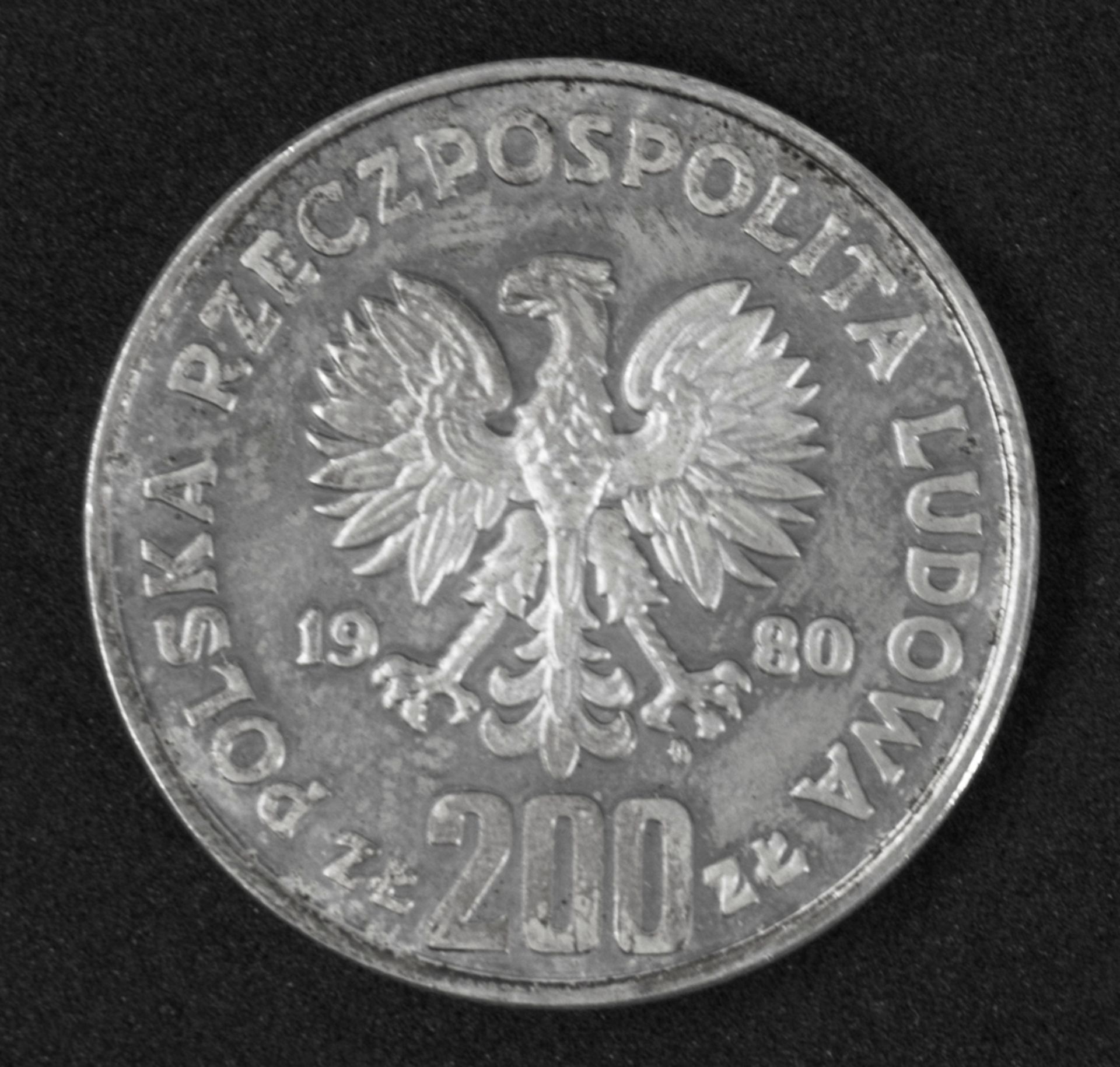 Polen 1980, 200 Zloty - Silbermünze, "Skispringer". Erhaltung: vz. - Bild 2 aus 2