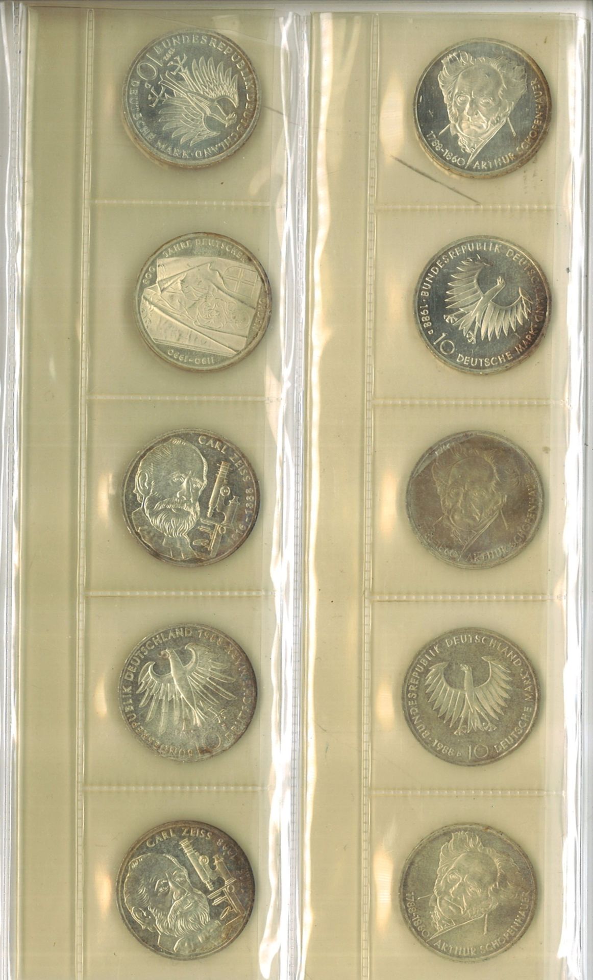 BRD Münzalbum, 40x 10 Mark, 12x 5 Mark. Viele Silbermünzen.