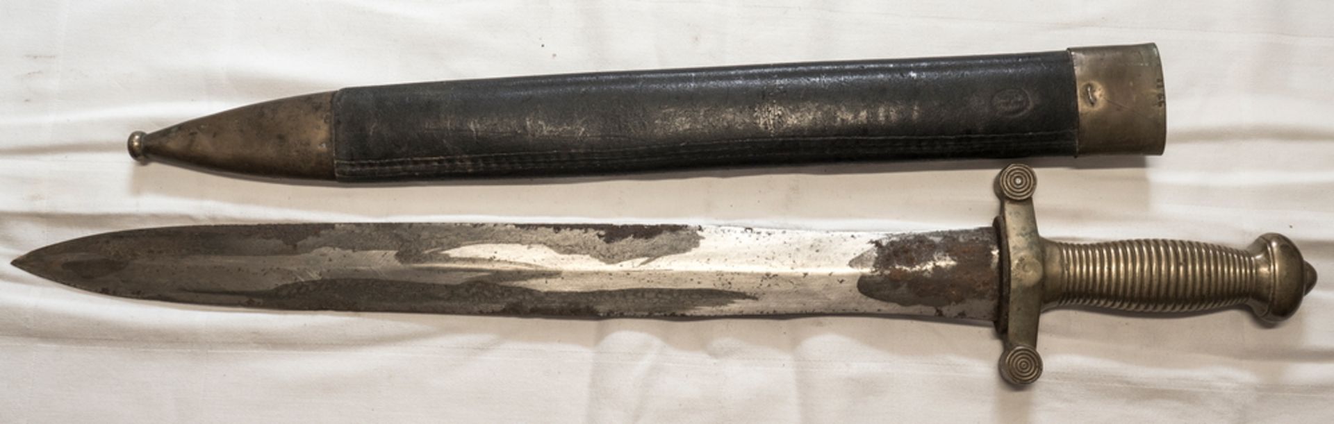 Frankreich Artillerie - Kurzschwert. Klingenlänge: ca. 48 cm, Klingenbreite: ca. 4,5 cm, - Bild 2 aus 5